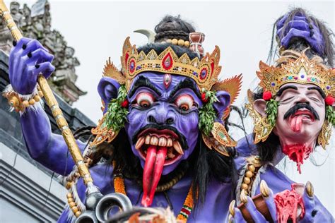 Ogoh Ogoh Demon Statue Made For Ngrupuk Parade Conducted On The Eve Of