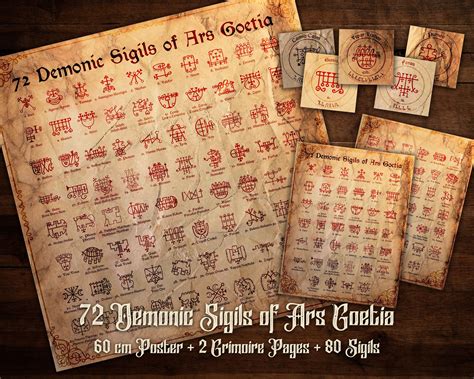 Demonic Sigils Of Ars Goetia Poster Sigils Printable Grimoire