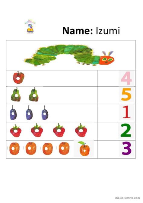 The Hungry Caterpillar English Esl Worksheets Pdf Doc