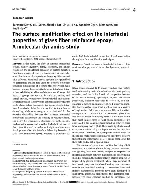 Pdf The Surface Modification Effect On The Interfacial Properties Of