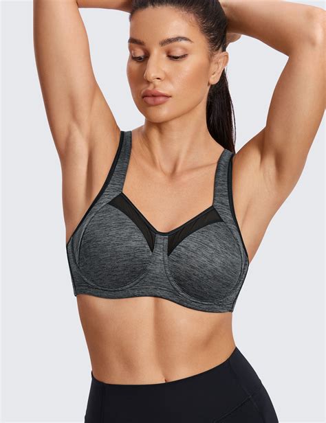 Syrokan Womens High Impact Sports Bra Workout Powerback Support Bra Underwire Ebay