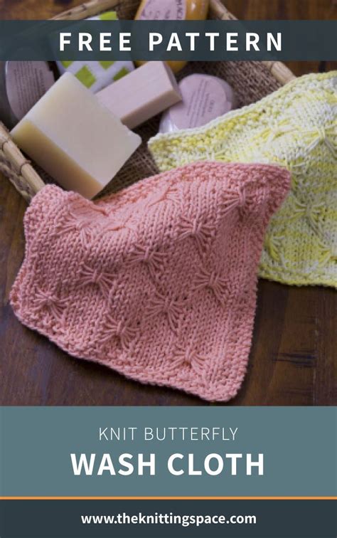 Knit Butterfly Wash Cloth FREE Knitting Pattern Beanie Knitting