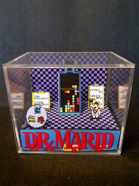 Dr Mario Cube Diorama 3D Videogame Gift For Gamer Shadow Etsy