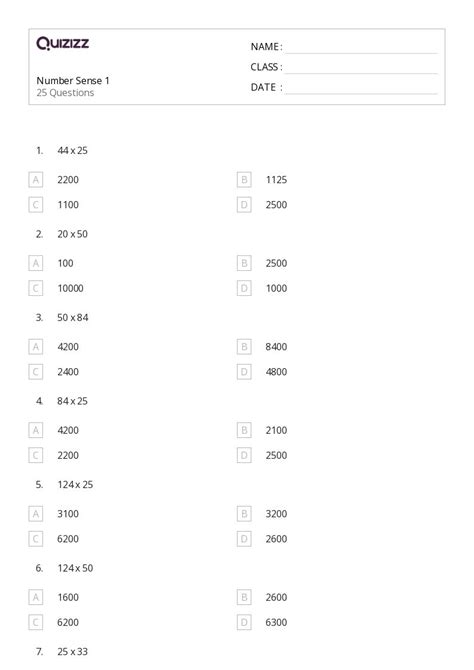 50 Number Sense Worksheets For 8th Grade On Quizizz Free Printable