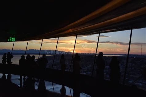 Observation Deck at the Space Needle in Seattle Editorial Stock Image ...