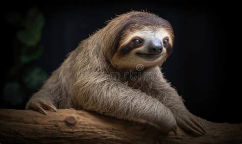 A Beautiful Photograph of the Pygmy Three-toed Sloth Stock Illustration ...