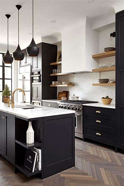 Black White Modern Farmhouse Kitchens Hey Sweet Style Modern