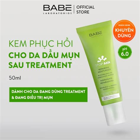 Kem dưỡng phục hồi da sau treatment thấm siêu nhanh Babe Stop Akn Repairing Moisturiser 50ml