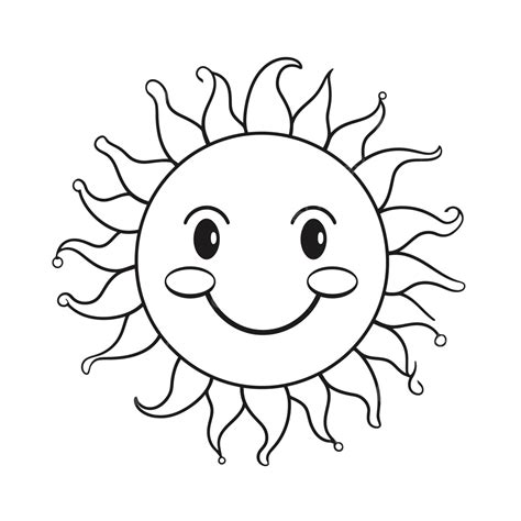 La Page De Coloriage Du Soleil Est Affichée En Noir Et Blanc Sur Un