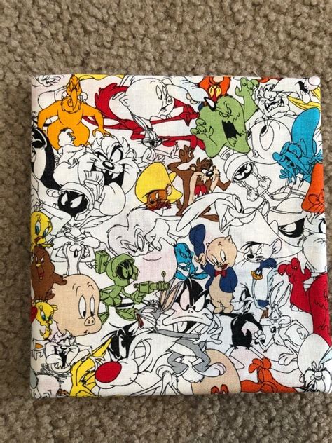 Looney Tunes Bw Taz Elmer Alien Print 100 Cotton Fat Quarter 18x22