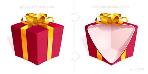 Premium Vector D Realistic Gift Boxes With A Golden Bow Red Box Is