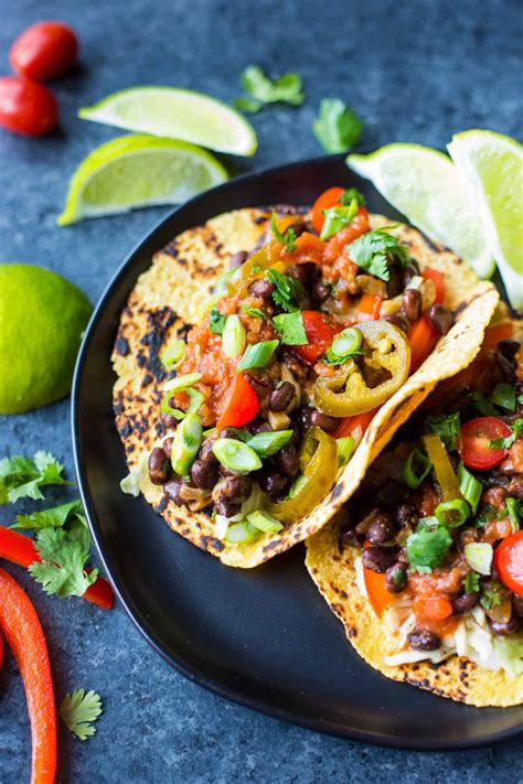 Black Bean Tacos With Vegan Creamy Slaw Fooduzzi