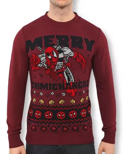 Sueter Navideño Deadpool Marvel Ugly Sweater Unisex Navidad Cuotas