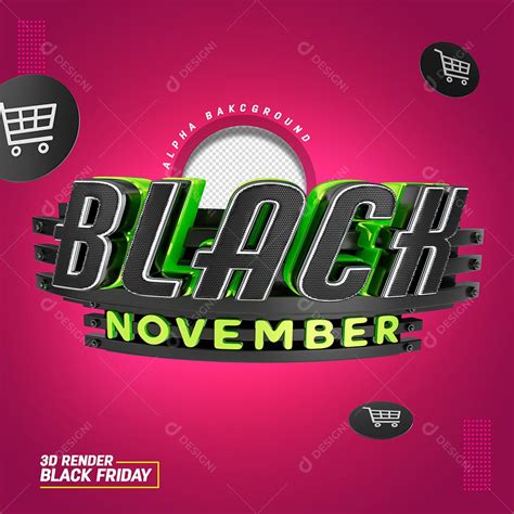 Selo 3d Para Composição Black November Psd Download Designi