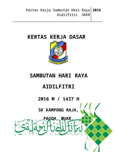 DOC Kertas Kerja Hari Raya Aidilfiri 2016 DOKUMEN TIPS