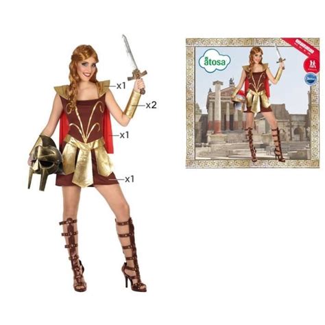 D Guisement Gladiatrice Atosa Femme Marron Costume De Romaine