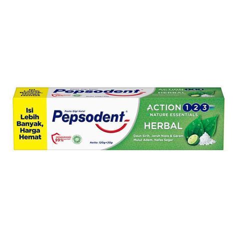 Jual Pepsodent Pasta Gigi Action 123 Herbal 120 30 G Di Seller Akhdan