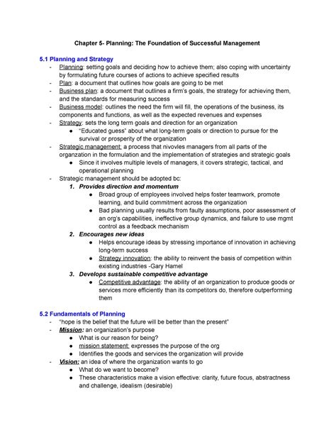 Chapter Management A Practical Introduction Chapter Planning