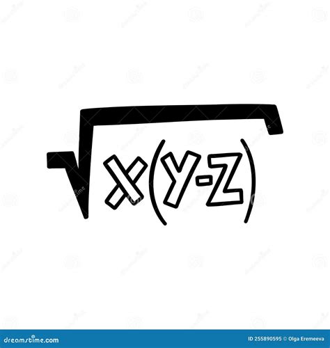 Mathematical Equation Formula Vector Black And White Stock Vector