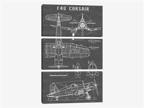 F4U Corsair Vintage Navy Airplane | - Canvas Print | Action Blueprints