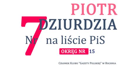 Kluby Gazety Polskiej WYBORY 2023 PIOTR DZIURDZIA Okręg nr 15