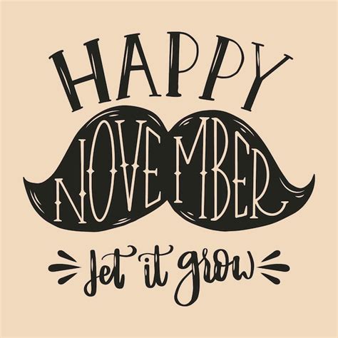 Free Vector Happy Movember Lettering