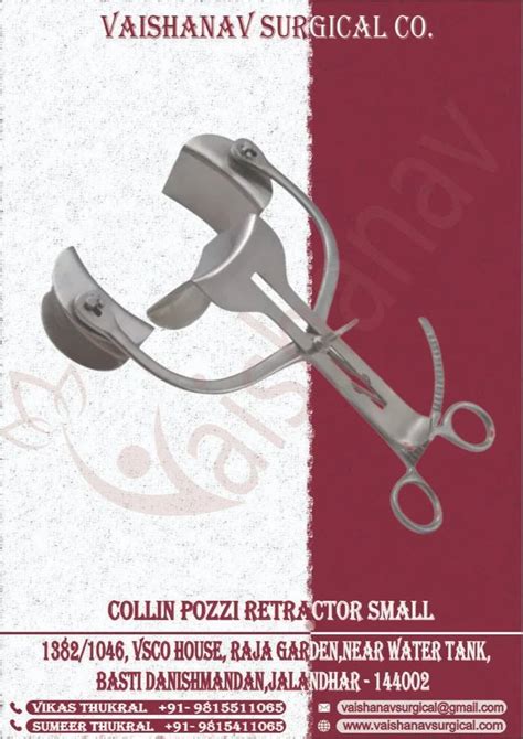 VAISHANAV COLLIN POZZI RETRACTOR SMALL For Hospital At Best Price In