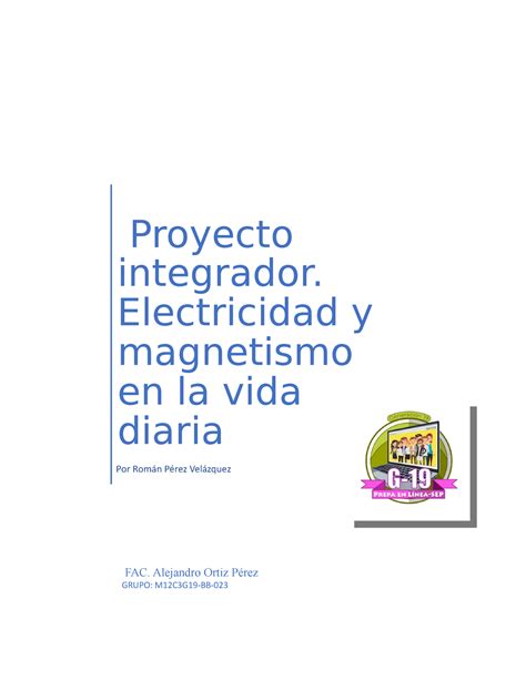 Modulo 12 Proyecto Integrador Proyecto Integrador Electricidad Y