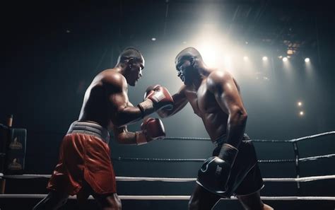 Atl Tico Dos Boxeadores Peleando En Un Ring De Boxeo Boxeadores