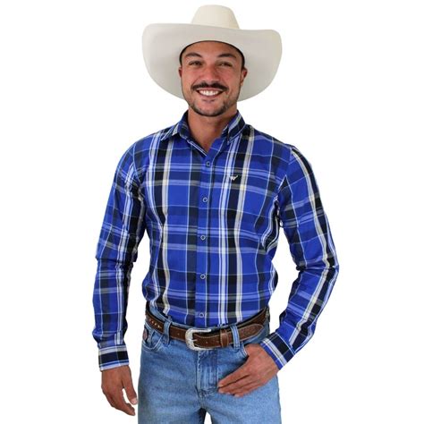 Camisa Xadrez Masculina Manga Longa Bill Way Rea Country Store Sua