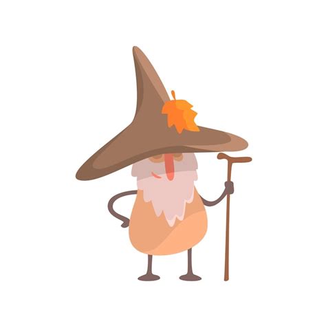 Premium Vector Mushroom Desguised As Beardy Wise Man Part Of