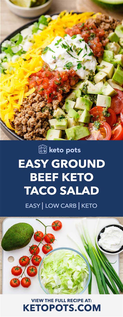 Easy Ground Beef Keto Taco Salad Classic Comfort Food Keto Pots