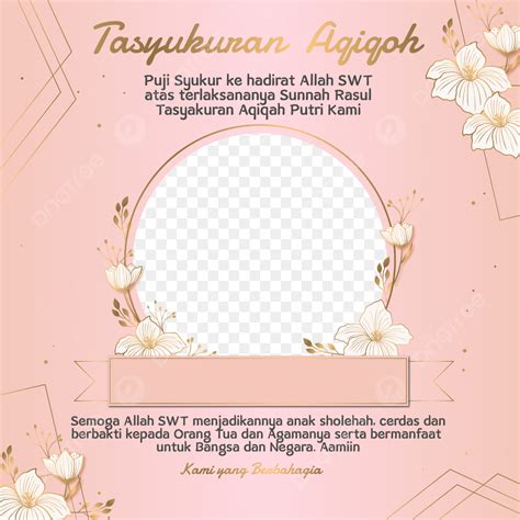 Twibbon Tasyakuran Aqiqoh Anak Perempuan Dengan Bunga