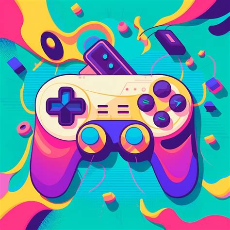 Un Gamepad Al M S Puro Estilo Pop Art Y Anime Foto Premium