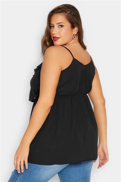 Limited Collection Plus Size Black Wrap Cami Vest Top Yours Clothing