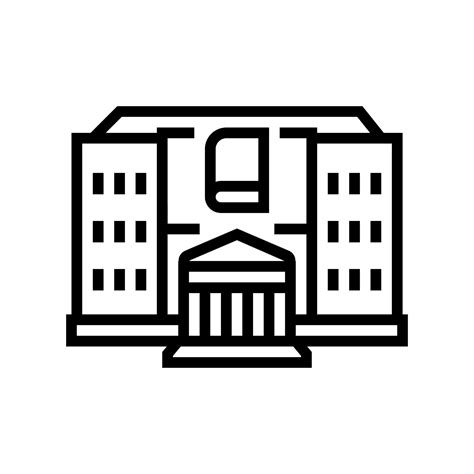 library building line icon vector illustration 18818651 Vector Art at ...