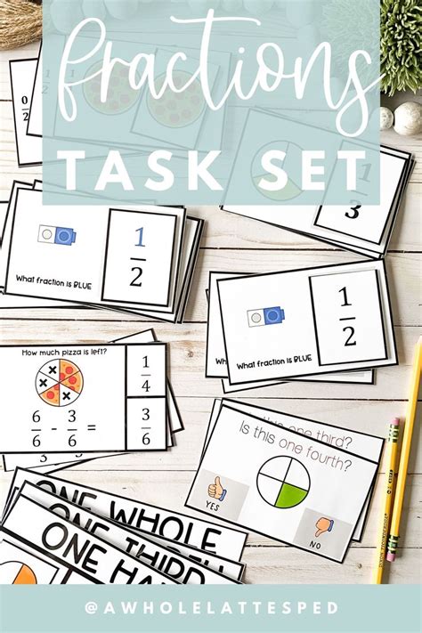 Fractions Task Card Bundle Special Education Adapted Set