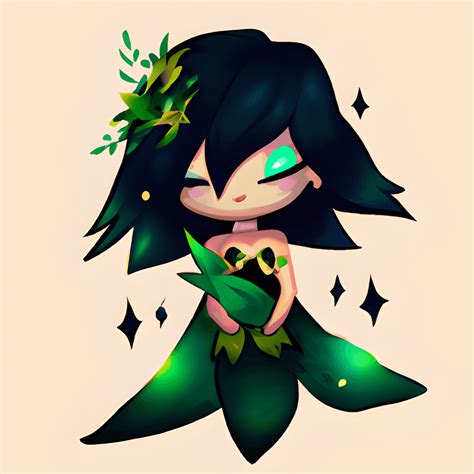Illustratie Van Dryad Kawaii Chibi · Creative Fabrica