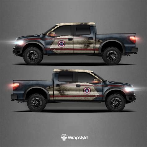 Ford F 150 Raptor Captain America Design Wrapstyle