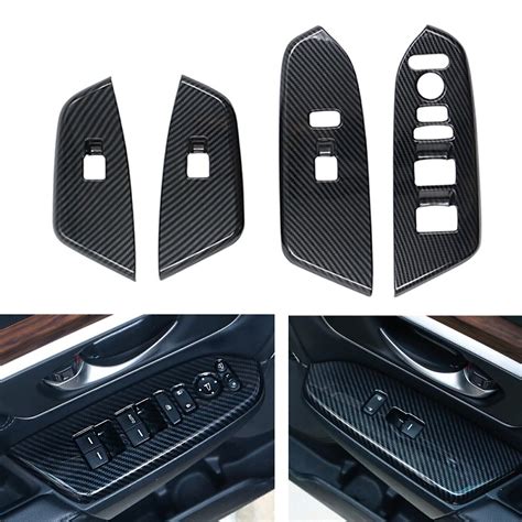 Pcs Carbon Fiber Look Window Control Switch Panel Trim For Honda Crv