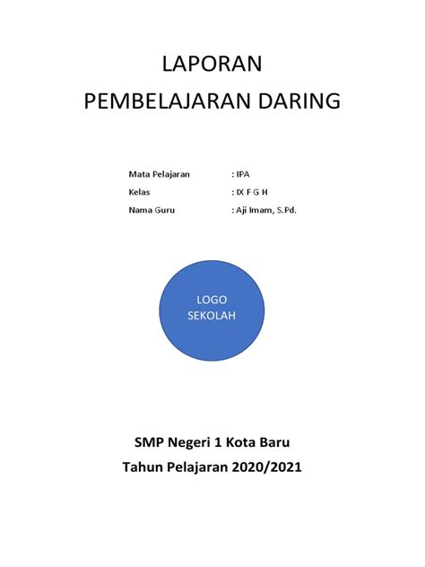 Contoh Cover Laporan Daring Ipa Pdf Pdf