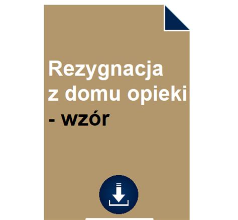 Wz R Rezygnacji Z Domu Opieki Wz R Pobierz