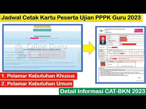 Resmi Kapan Cetak Kartu Peserta Ujian Pppk Guru Cara Cetak Kartu