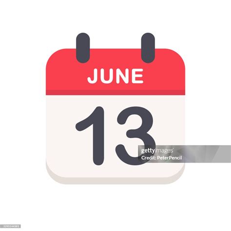 June 13 Calendar Icon High Res Vector Graphic Getty Images