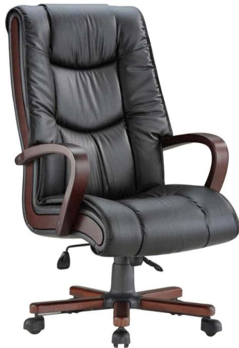 Leatherette High Back Director Revolving Chair Fixed Arm Black At