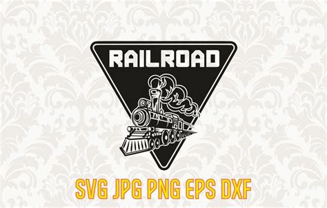 Railroad Svg Vector Train Silhouette Digital Transportation Etsy