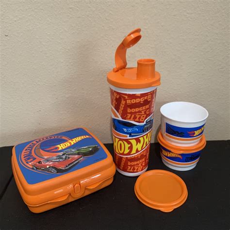 Tupperware New Collection Hot Wheels Set Tumbler Snack Cups Sandwich Keeper Ebay