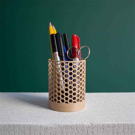 Honeycomb Pencil Holder 3d Model By Slimprint On Thangs