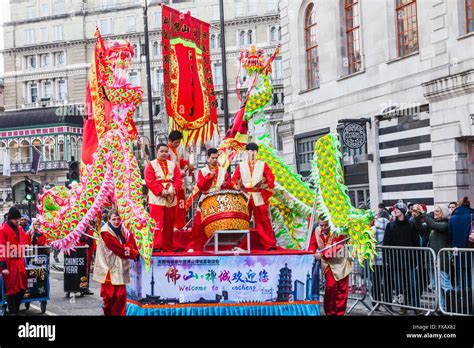 England, London, Chinatown, Chinese New Year Parade, Festival Float and ...