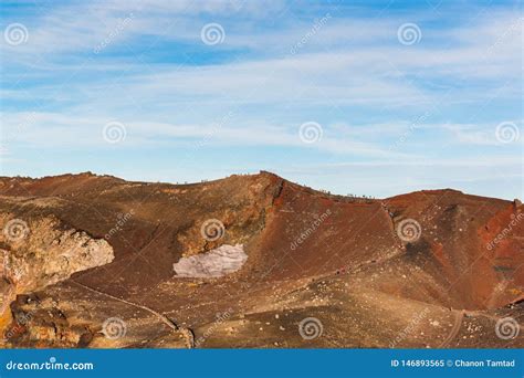 Crater of Mount Fuji stock image. Image of geological - 146893565